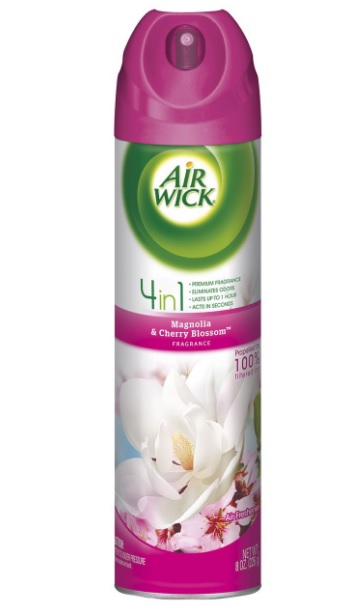 AIR WICK AIR FRESHENER SPRAY 8 OZ MAGNOLIA & CHERRY BLOSSOM