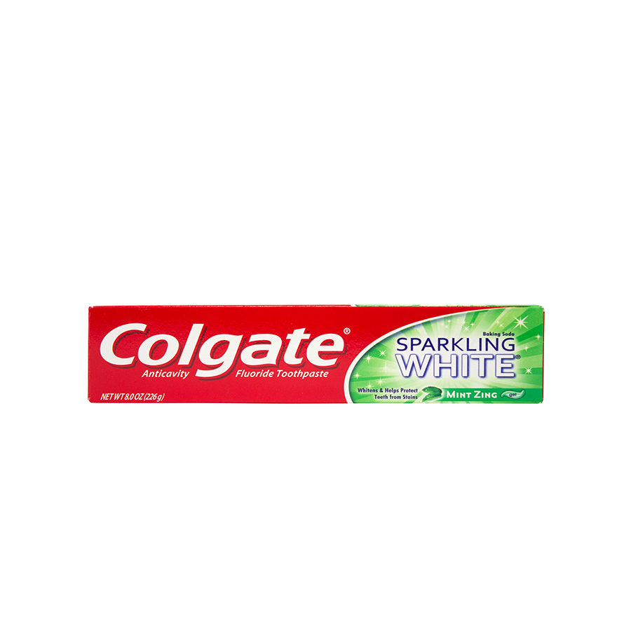 COLGATE TOOTHPASTE 8 OZ SPARKLING WHITE MINT ZING