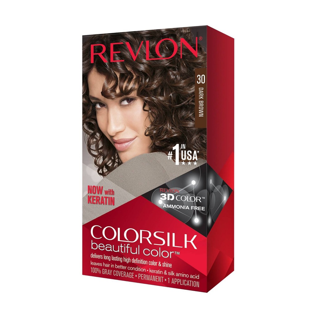 COLOR SILK HAIR COLOR 1 PK #30 DARK BRWN