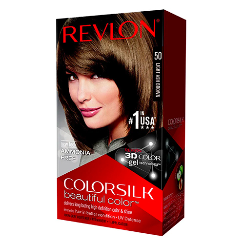 COLOR SILK HAIR COLOR 1 PK #50 LIGHT ASH BROWN