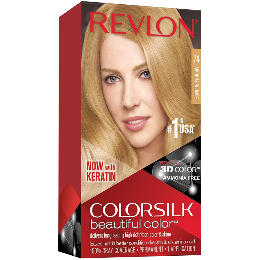 COLOR SILK HAIR COLOR 1 PK #74 MED BLONDE