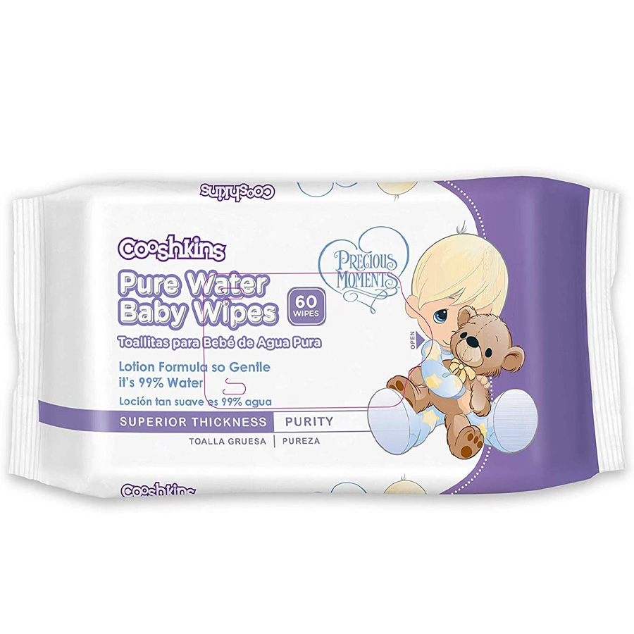COOSHKINS BABY WIPES 60 CT PURE WATER
