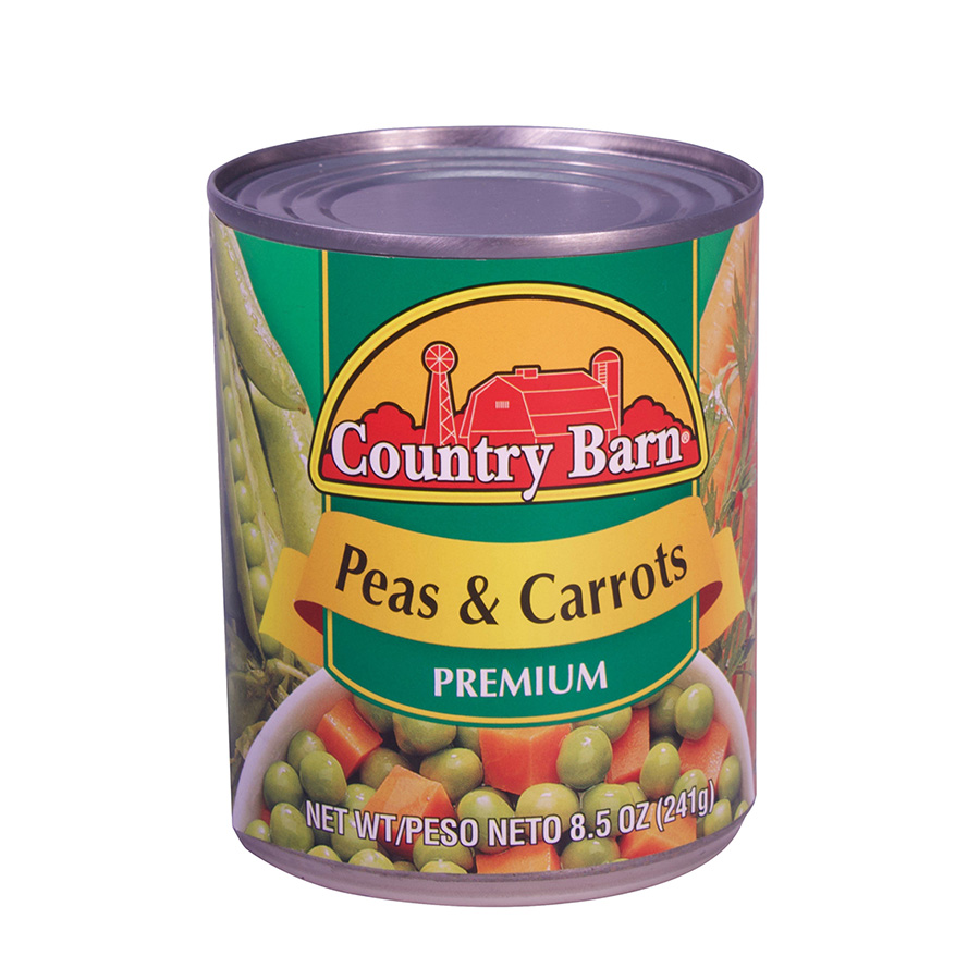 COUNTRY BARN CANNED VEGTABLES 8 OZ PEAS & CARROTS
