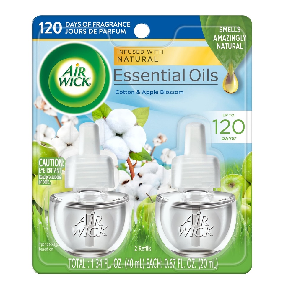 AIR WICK SCENTED OIL 2 CT .67 OZ APPLE BLOSSOM COTTON