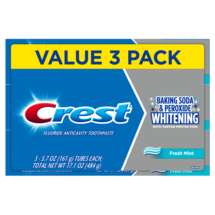 CREST TOOTHPASTE 5.7 OZ 3 PK CAVITY & TARTAR BAKING SODA & PEROXIDE