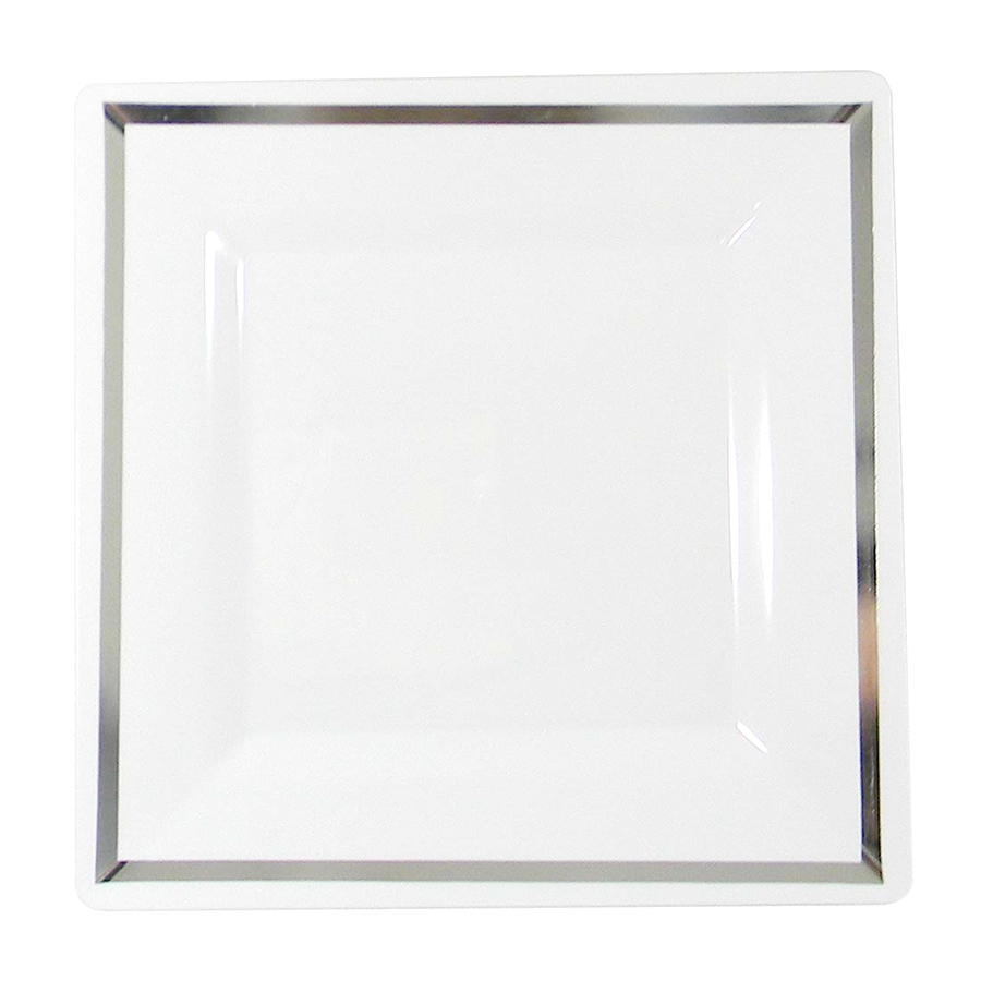 CROWN DESSERT PLATE EXECUTIVE COLLECTION 7 IN 10 PK SQUARE SILVER