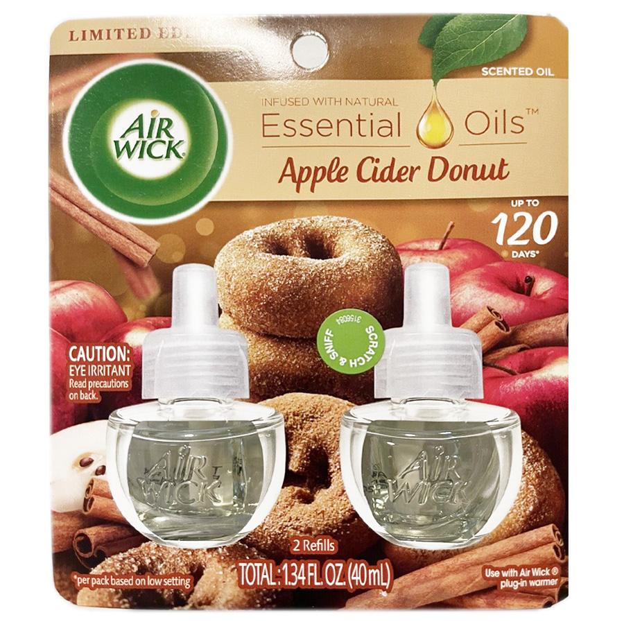 AIR WICK SCENTED OIL REFILL 0.67 OZ 2 PK APPLE CIDER DONUT