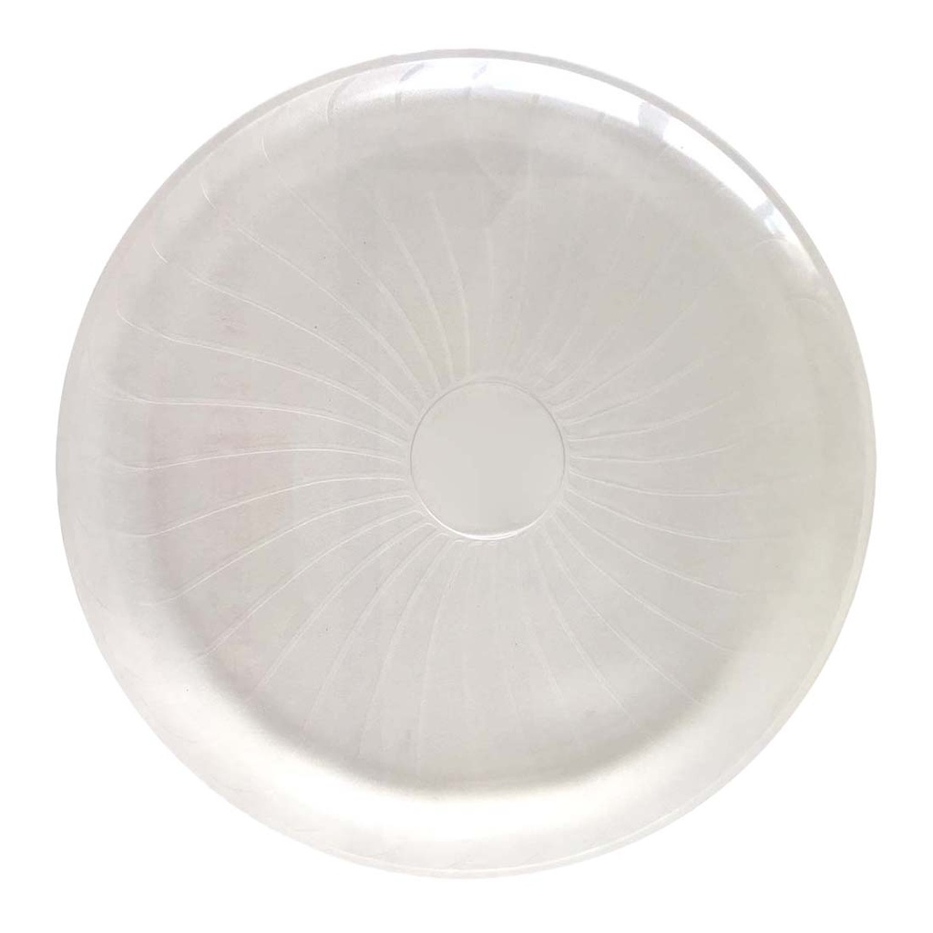 CROWN DINNERWARE 12 IN PLASTIC CRYSTAL TRAY ROUND