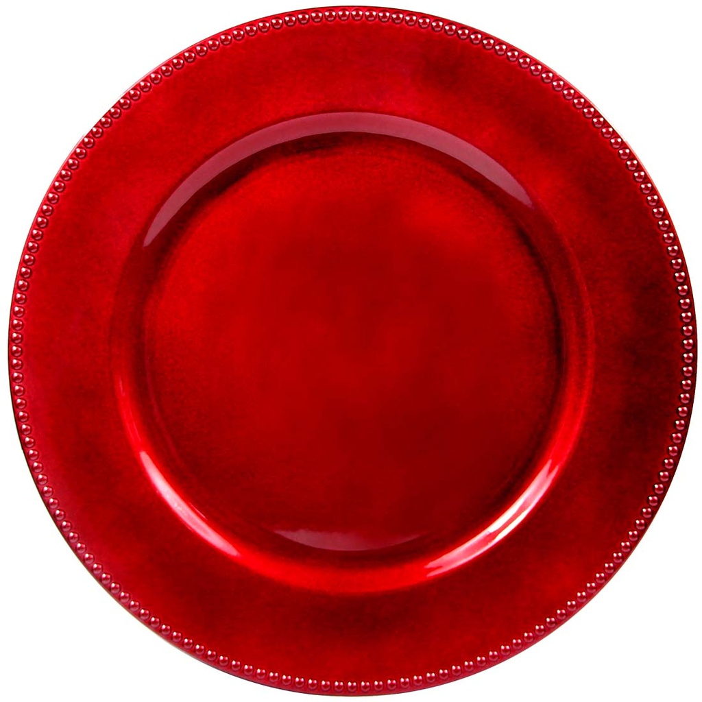 CROWN DINNERWARE 13 IN CHARGER PLATE RED