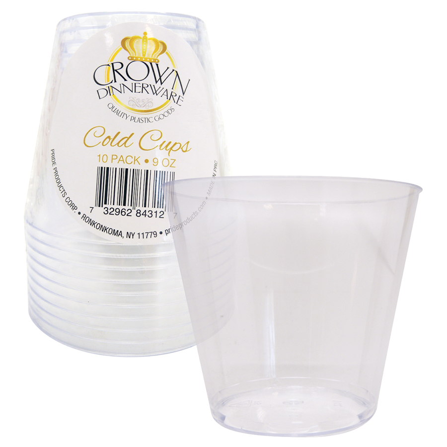 CROWN TUMBER PLASTIC 9 OZ 10 PK