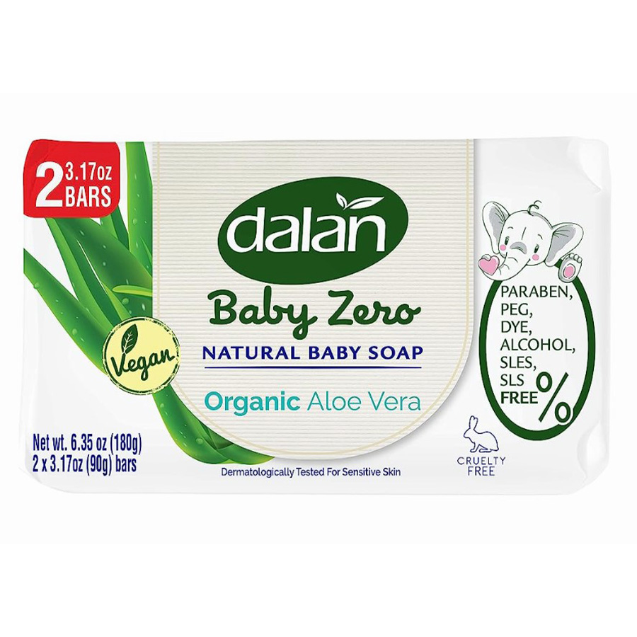 DALAN BAR SOAP 90 GR 2PK OZ BABY ZERO ORGANIC ALOE VERA