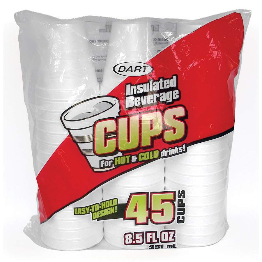 DART FOAM CUP 8.5 OZ 45CT WHITE