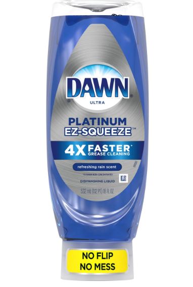 DAWN DISHWASH LIQUID 12.4 OZ EZ-SQUEEZE PLATINUM REFRESHING RAIN