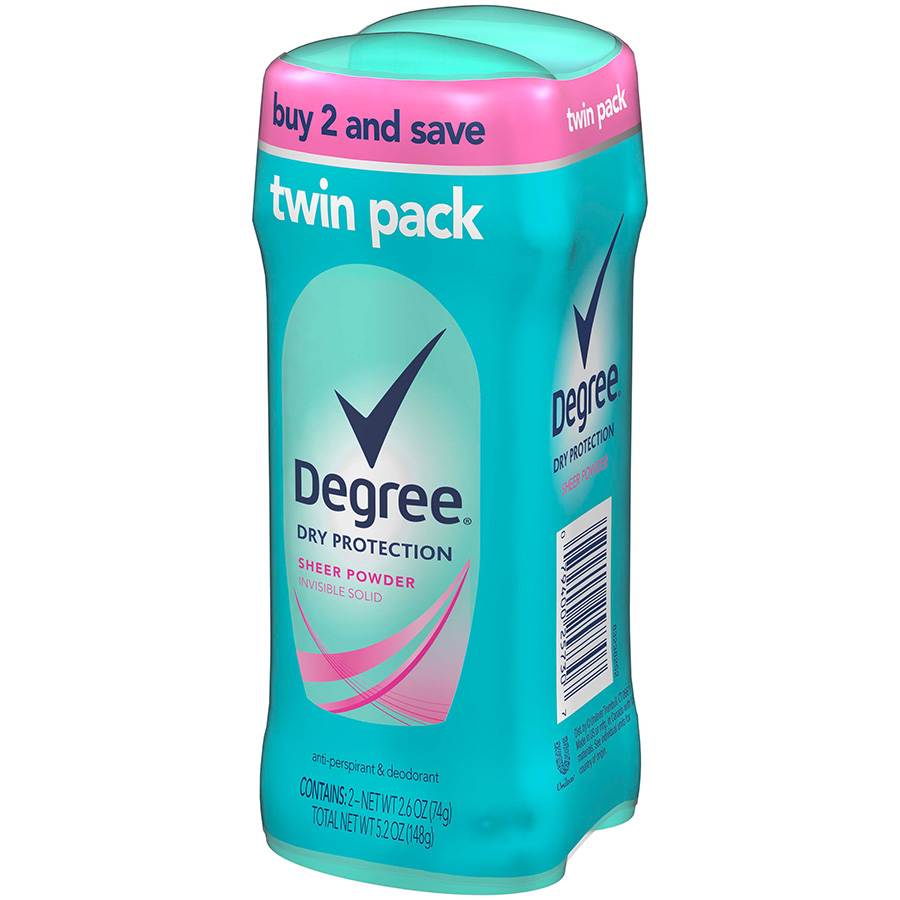 DEGREE DEODORANT STICK 2.6 OZ 2 PK SHEER POWDER
