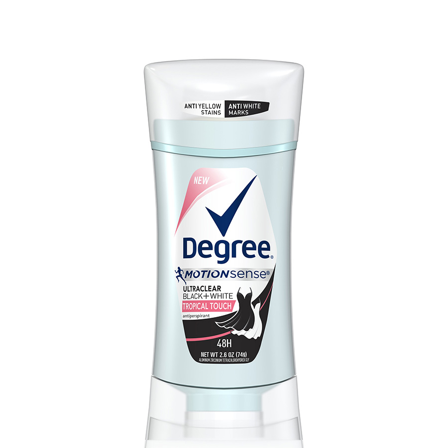 DEGREE DEODORANT STICK 2.6 OZ TROPICAL TOUCH WOMEN IS BLACK + WHITE