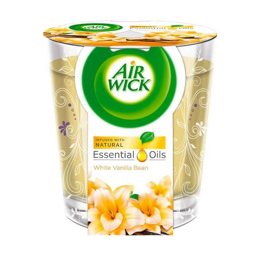 AIRWICK SCENTED CANDLE 105 G ESSENTIAL OIL WHITE VANILLA BEAN