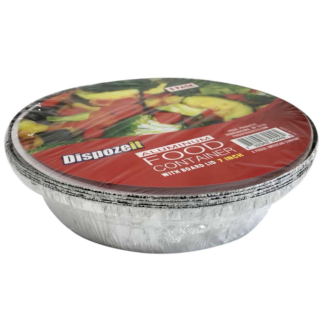 DISPOZEIT ALUMINUM CONTAINER PAN 7 IN 5 CT INCLUDES BOARD LID
