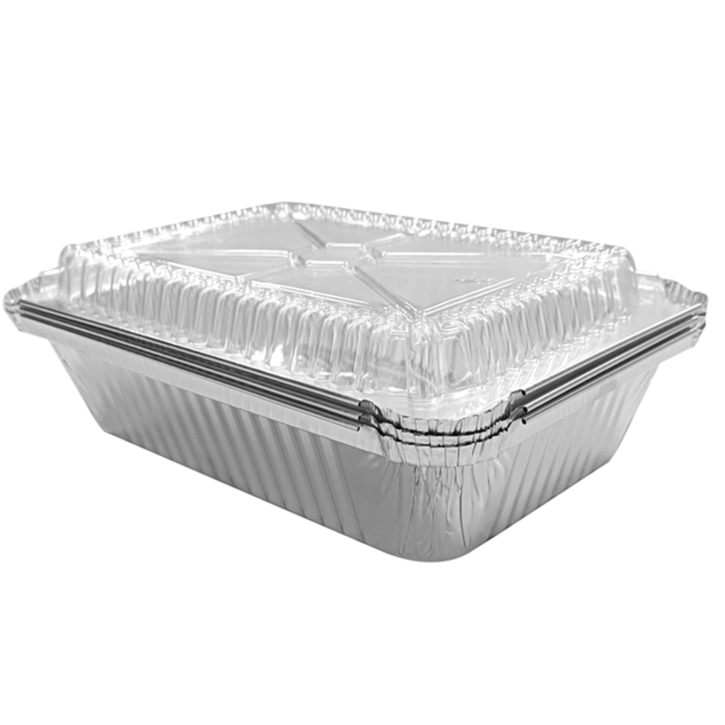 DISPOZEIT ALUMINUM OBLONG PAN 8.75 X 6.25 X 2 IN 3 PK WITH DOME LID
