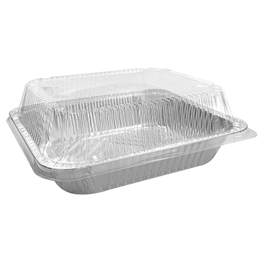 DISPOZEIT ALUMINUM PAN 13 X 10.25 X 2.5 INCHES WITH DOME LID HALF DEEP SIZE