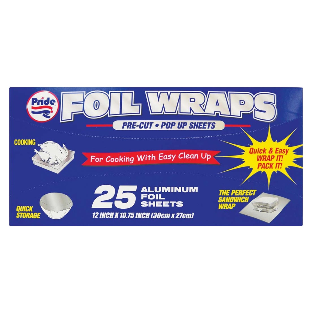 DISPOZEIT ALUMINUM POP UP SHEET 12 X 10.75 INCHES 25 CT