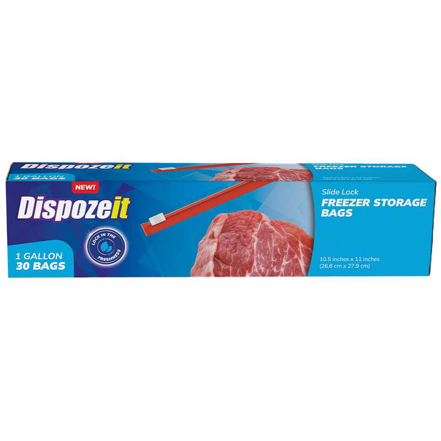 DISPOZEIT DISPOSIABLE FREEZER STORAGE BAG 1 GL 30 CT SLIDER LOCK REGULAR