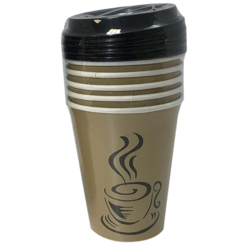 DISPOZEIT HOT PAPER CUP 12 OZ 6 CT WITH 6 LIDS
