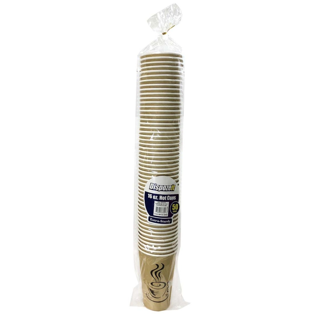 DISPOZEIT HOT PAPER CUP 16 OZ 50 CT