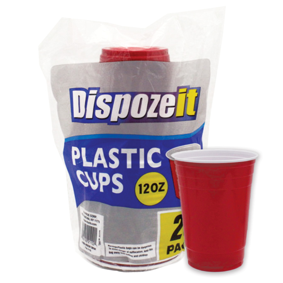 DISPOZEIT PLASTIC CUP 12 OZ 20 CT 7 G REGULAR TWO-TONE RED & WHITE