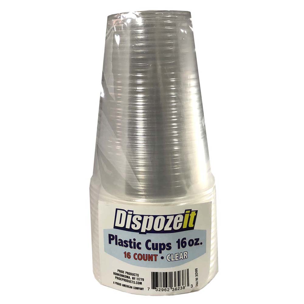 DISPOZEIT PLASTIC CUP 16 OZ 16 CT CLEAR