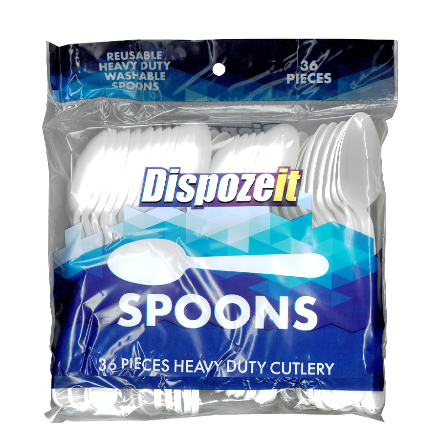 DISPOZEIT PLASTIC CUTLERY 36 CT HEAVY DUTY SPOON