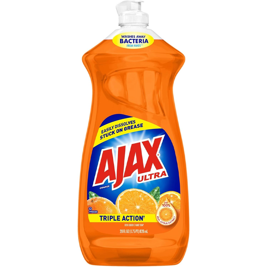 AJAX DISHWASH LIQUID 28 OZ TRIPLE ACTION ORANGE