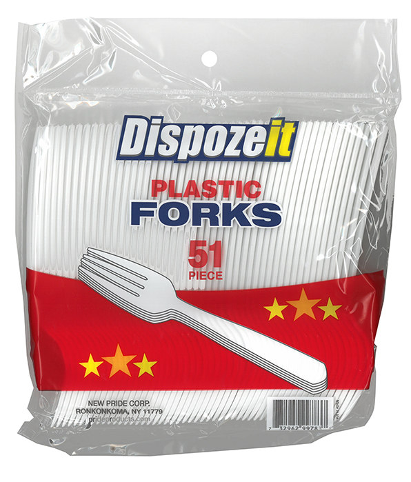 DISPOZEIT PLASTIC CUTLERY 51 CT FORK