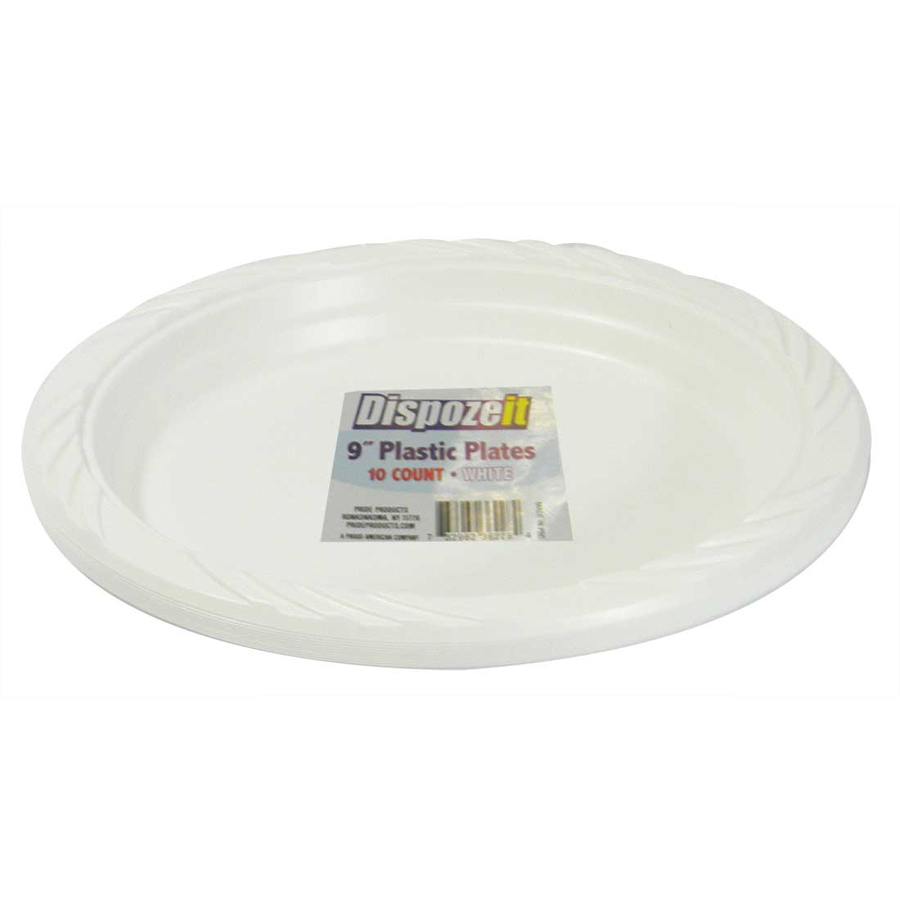 DISPOZEIT PLASTIC PLATE 9 IN 10 CT WHITE