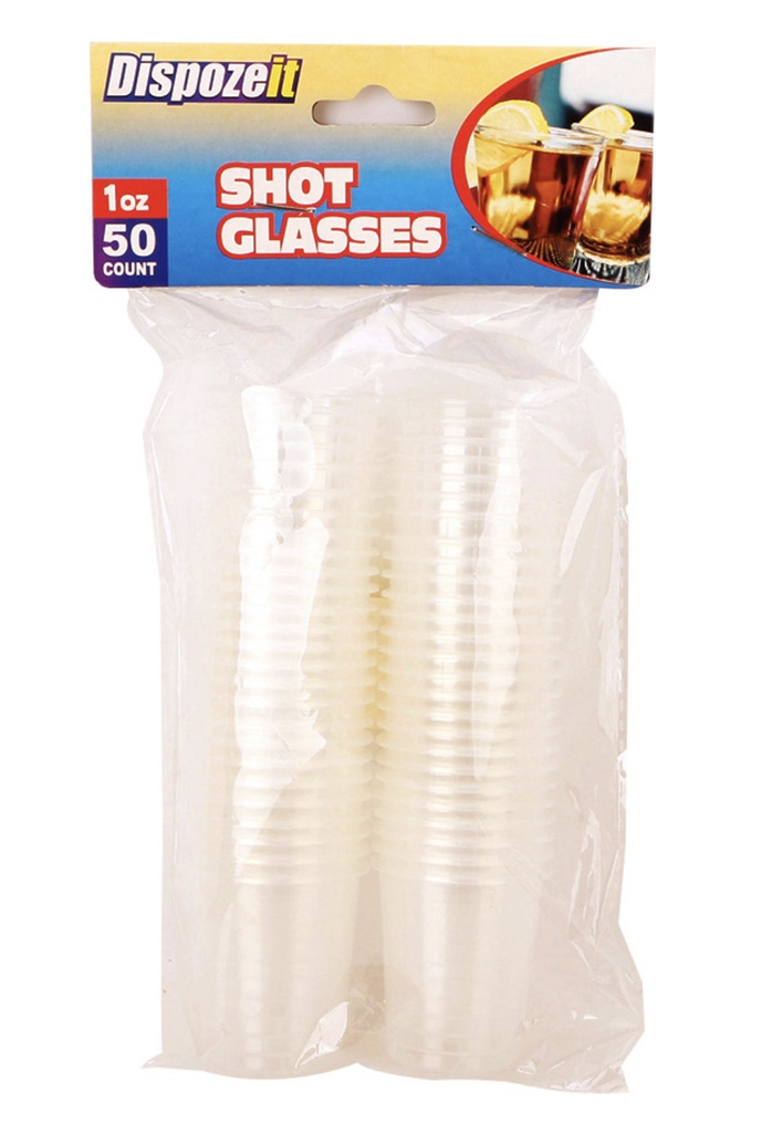 DISPOZEIT SHOT GLASSES 1 OZ 50 CT CLEAR