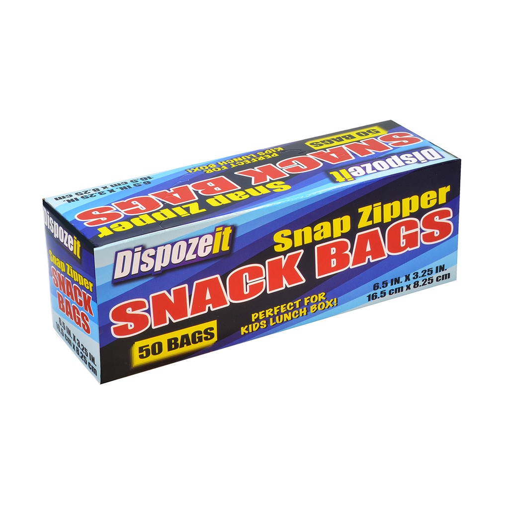 DISPOZEIT SNACK BAG 6.5 X 3.25 IN 50 CT SNAP CLOSURE