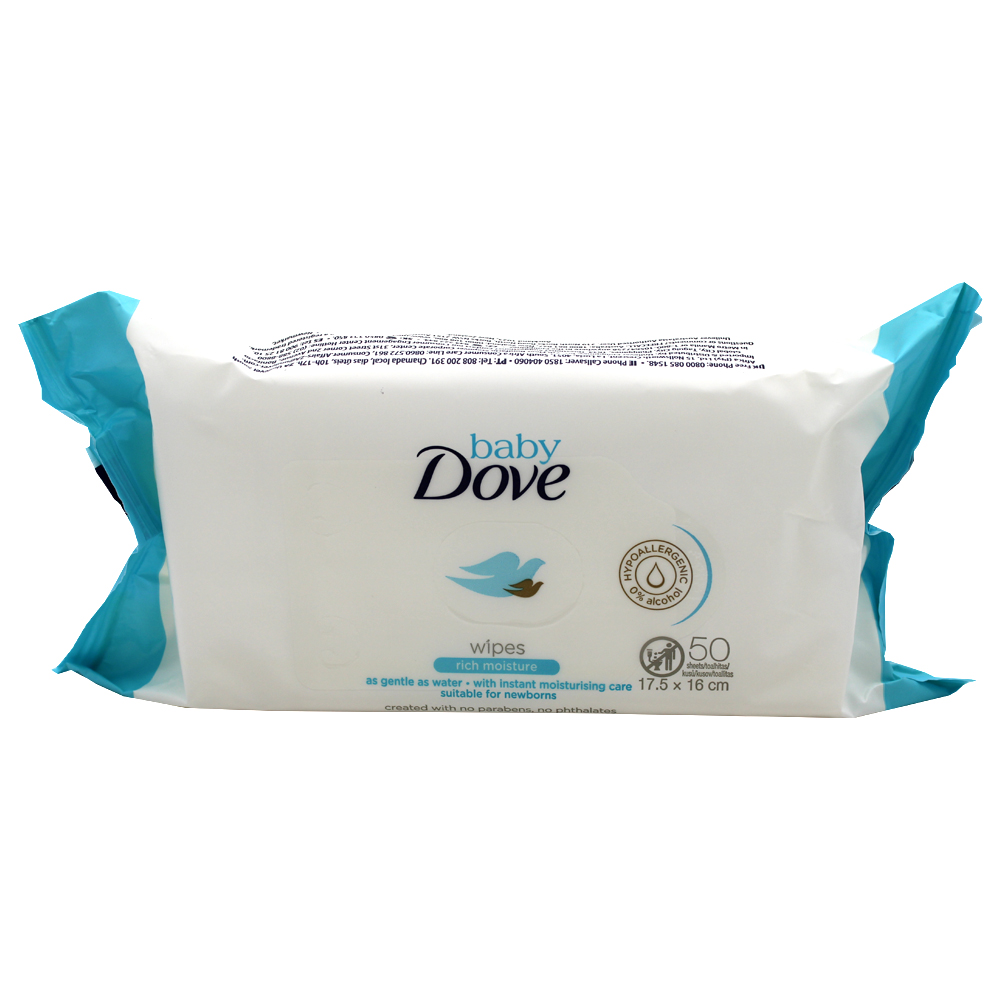 DOVE BABY WIPES 50 CT RICH MOISTURE