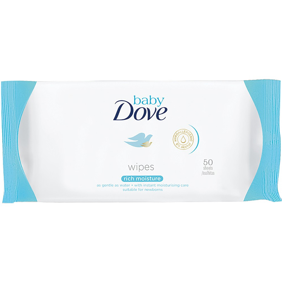 DOVE BABY WIPES 50 CT RICH MOISTURE