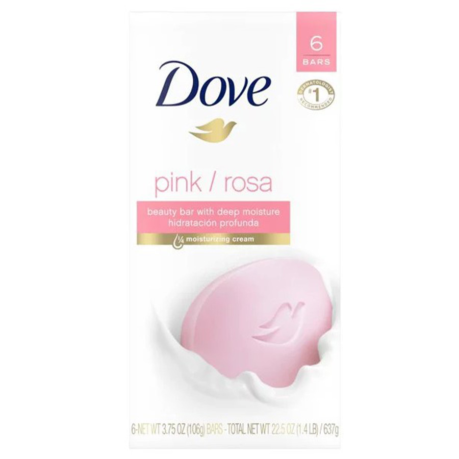DOVE BAR SOAP 3.75 OZ / 106 G 6 PK PINK