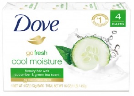 DOVE BAR SOAP 90 G 4 PK CUCUMBER / FRESHTOUCH