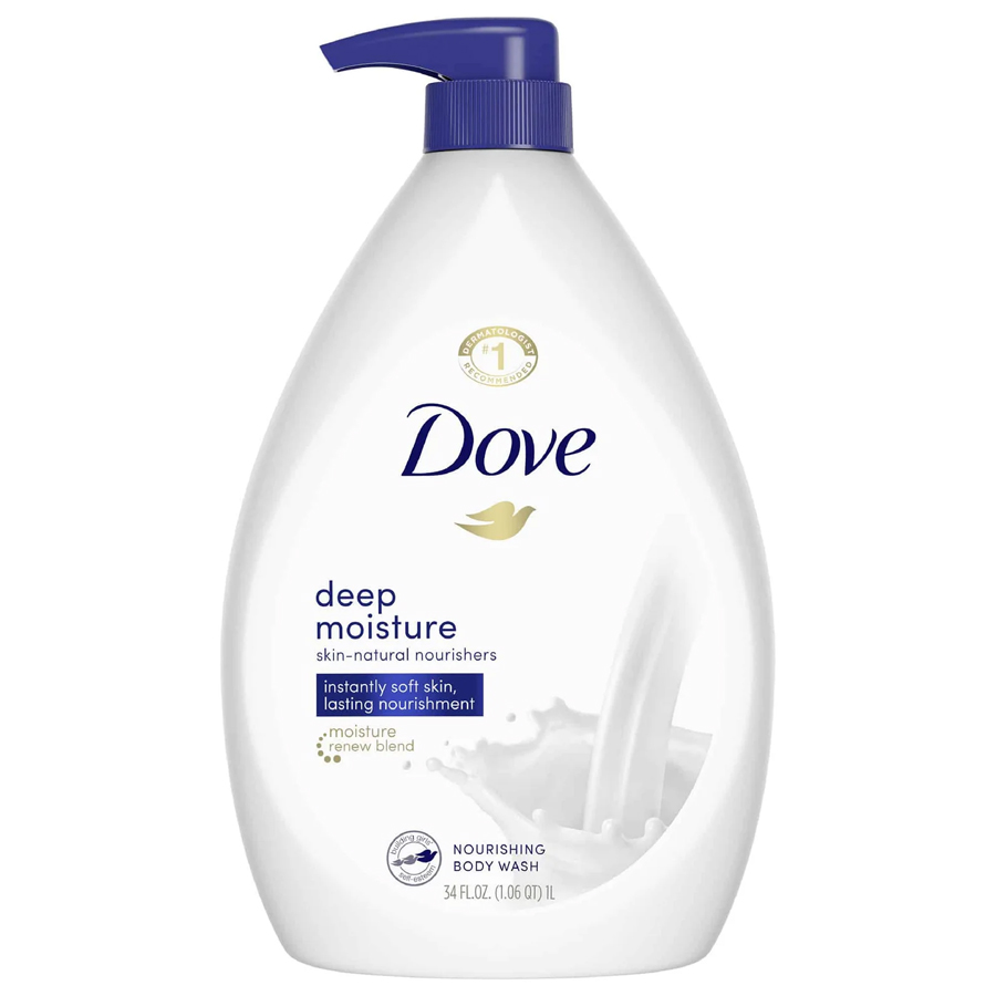 DOVE BODY WASH 33.8 OZ / 1 L BEAUTY NOURISHING WITH PUMP