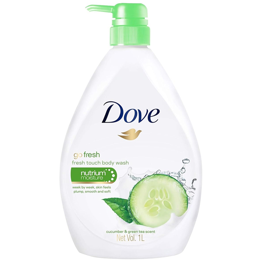 DOVE BODY WASH 33.8 OZ / 1 L CUCUMBER AND GREEN TEA WITH PUMP