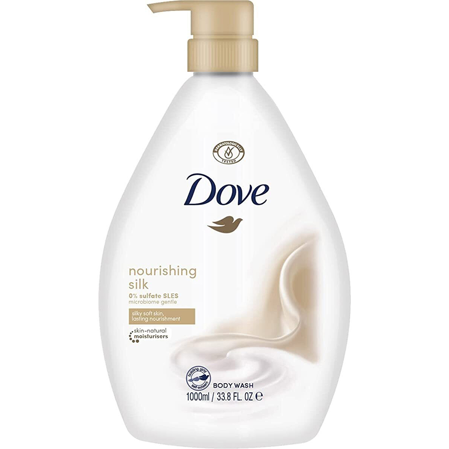 DOVE BODY WASH 33.8 OZ / 1 L NOURISHING SILK WITH PUMP
