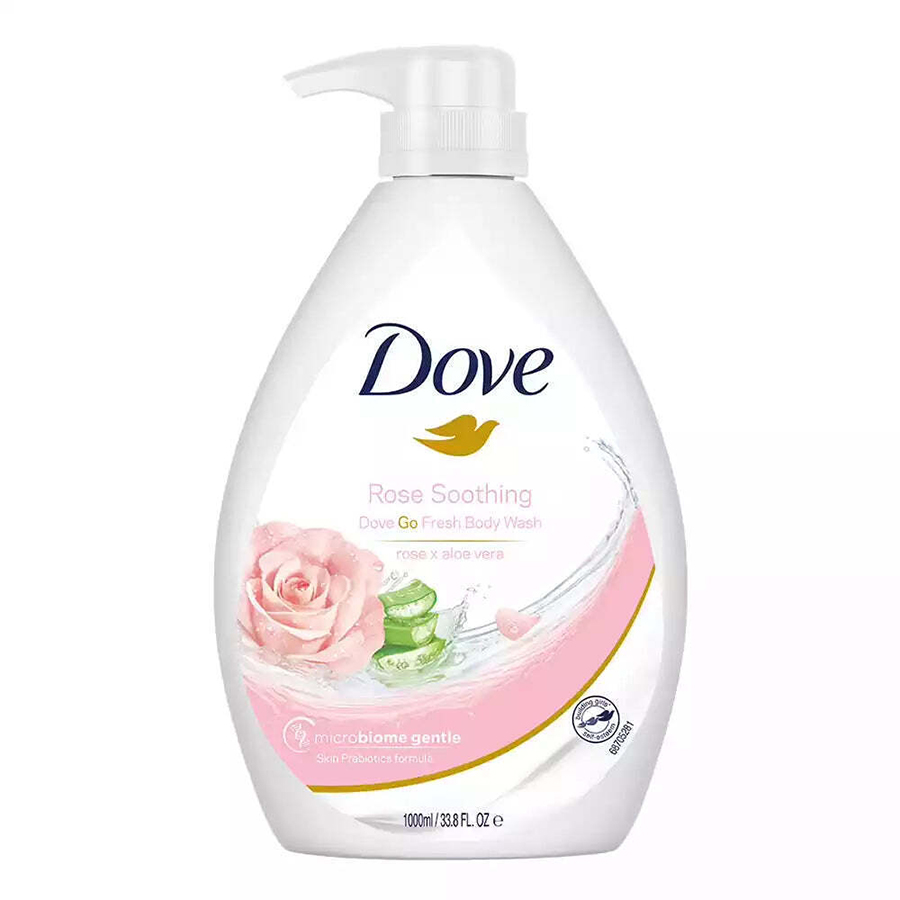 DOVE BODY WASH 33.8 OZ / 1 L ROSE SOOTHING