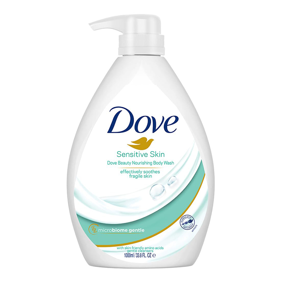 DOVE BODY WASH 33.8 OZ / 1 L SENSITIVE SKIN WITH PUMP