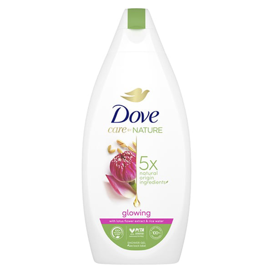 DOVE BODY WASH 400 ML / 13.5 OZ GLOWING WITH LOTUS FLOWER EXTRACT & RICE WATER