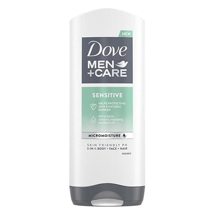 DOVE BODY WASH 400 ML / 13.5 OZ MEN+CARE SENSTITIVE