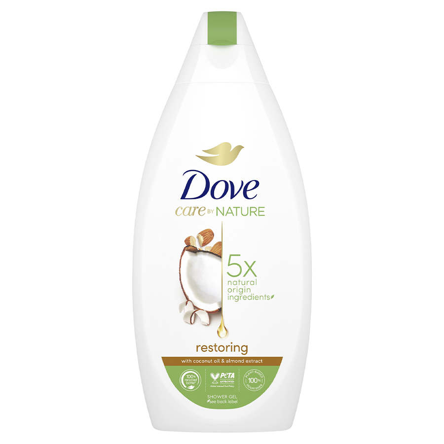 DOVE BODY WASH 400 ML / 13.5 OZ RESTORING WITH COCONUT OIL & ALMOND EXTRACT