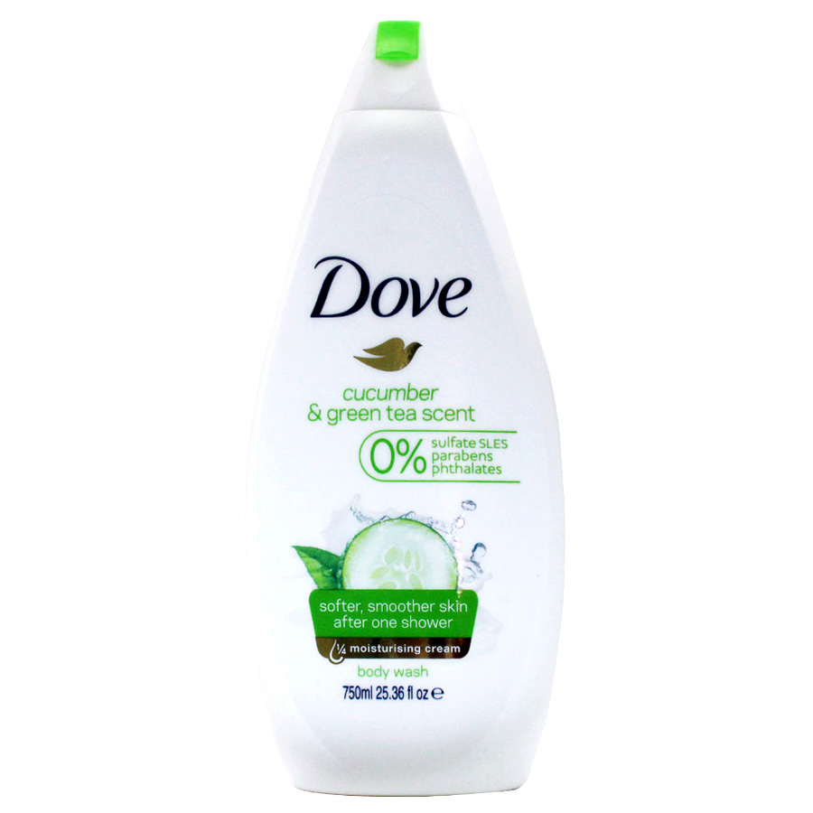 DOVE BODY WASH 750 ML / 25.36 OZ CUCUMBER & GREEN TEA