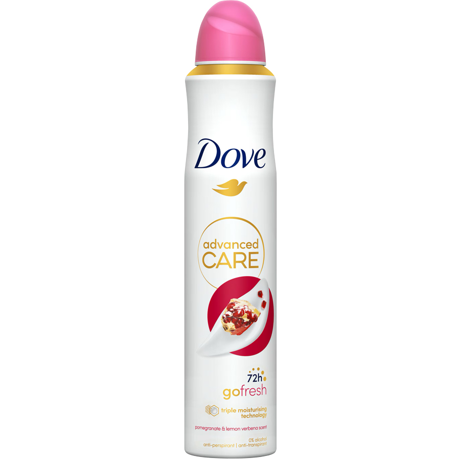 DOVE DEO SPRAY 200 ML ADV. CARE GO FRESH POMEGRANATE