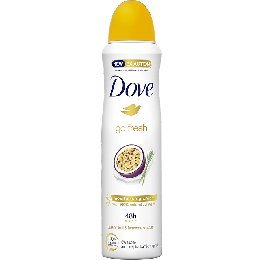 DOVE DEODORANT SPRAY 150 ML / 5.07 OZ PASSION FRUIT & LEMONGRASS SCENT